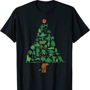 Star Wars Holiday Christmas Tree Black Unisex T Shirt